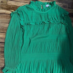 Ted Baker London Green Pleated Blouse